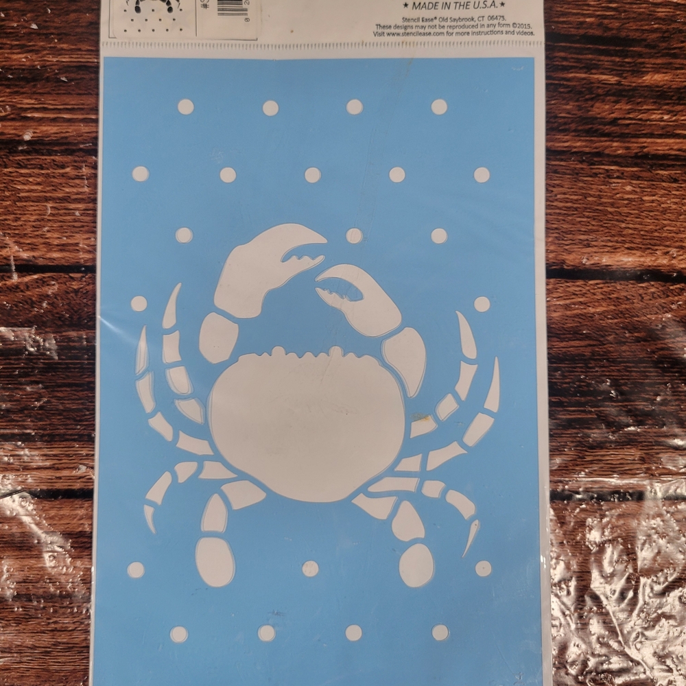 Stencil Ease Crab Stencil 9x6 New In Plastic